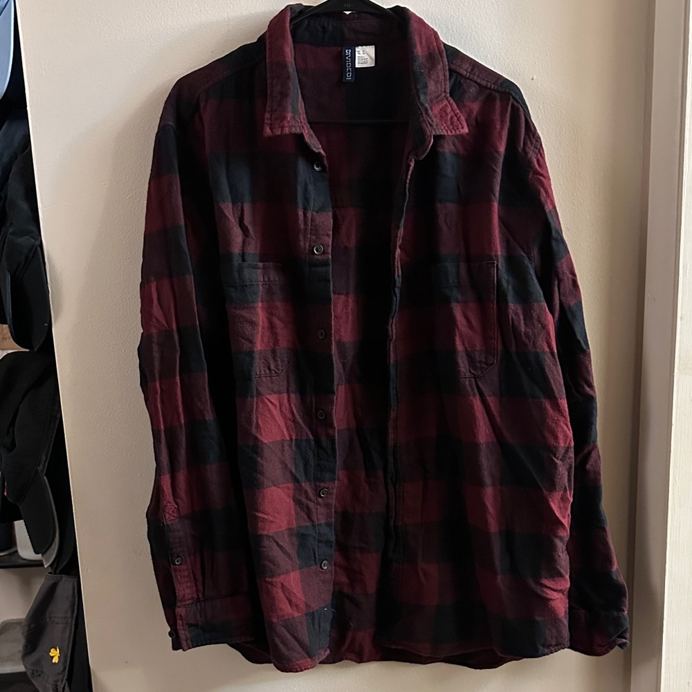 Men's Black and Red Plaid shirt